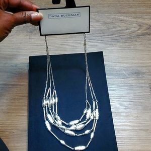 Dana Buchman Silver Tone Pebble Multistrand Necklace